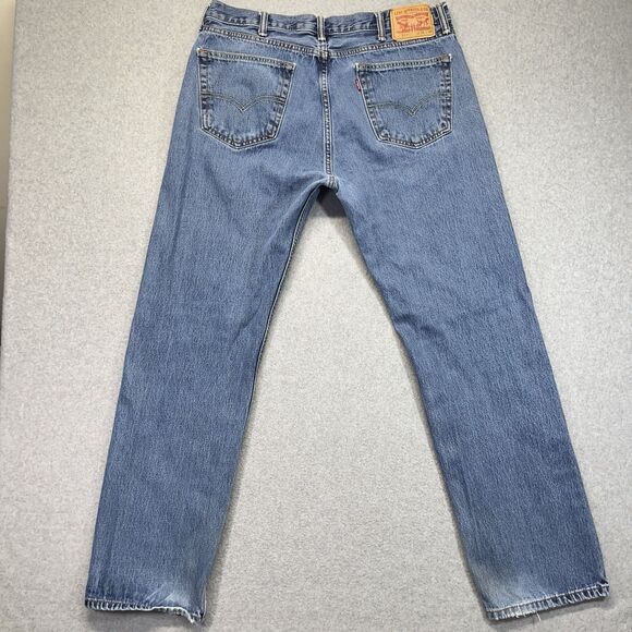 Levi’s 505 Men’s Jeans Blue 38x34 Straight Leg Regular Fit Denim Pants - Picture 6 of 15